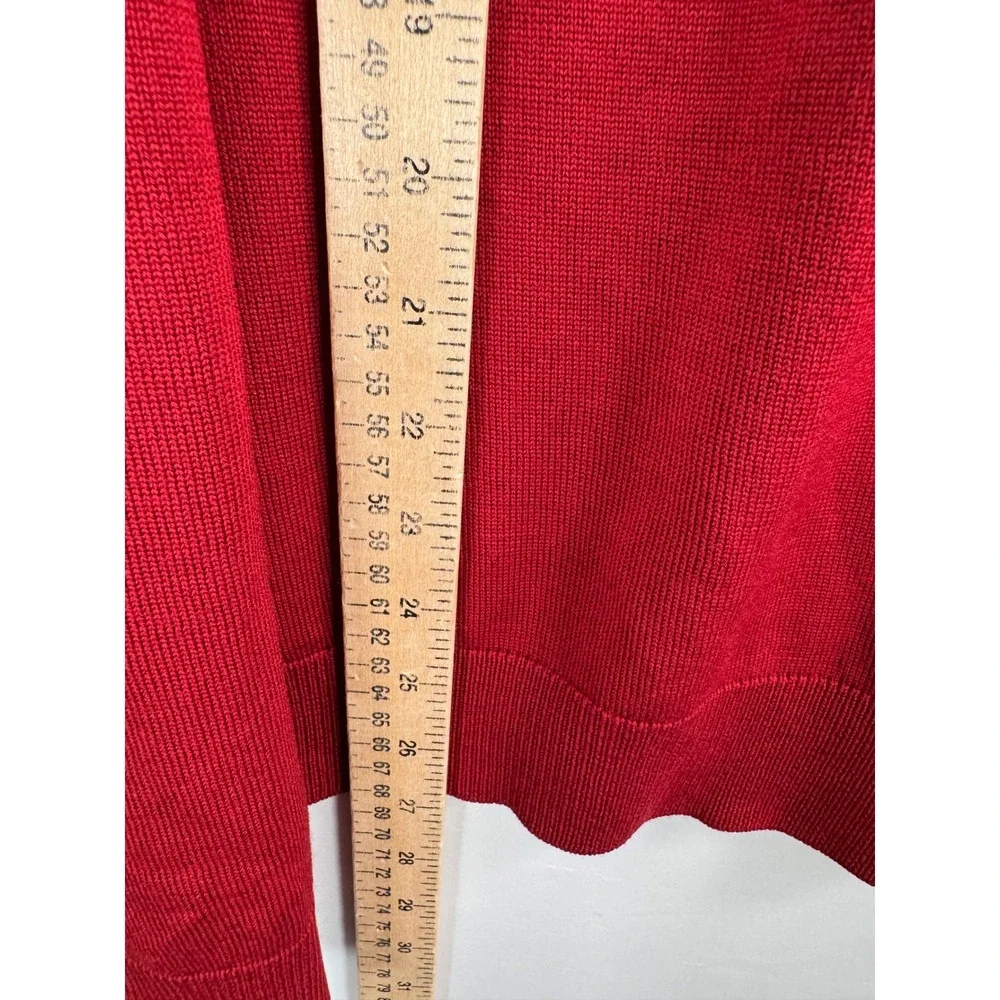 Banana Republic Sweater sz‎ L Red Extra Fine Italian Merino Wool preppy